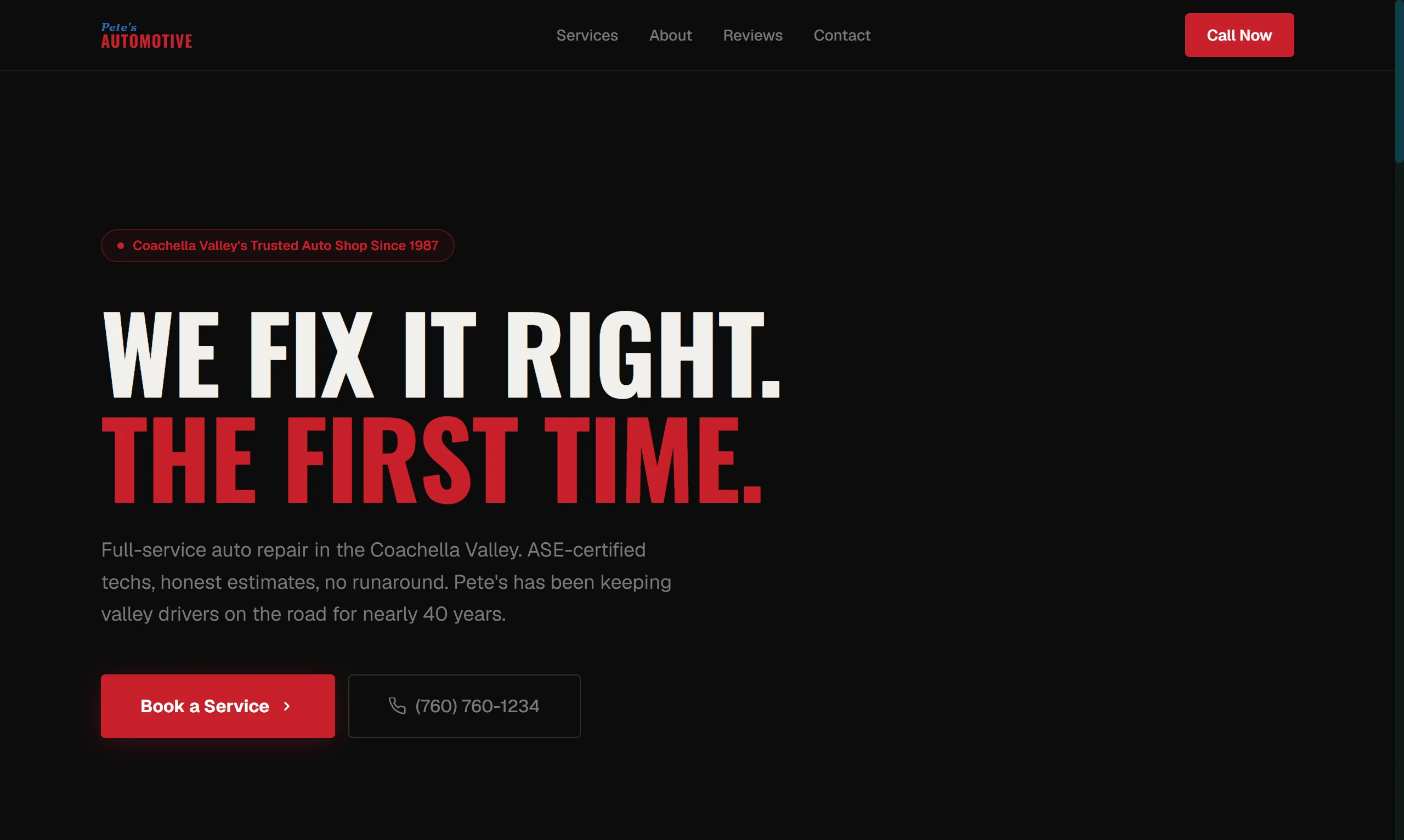 Pete's Automotive — auto repair shop site